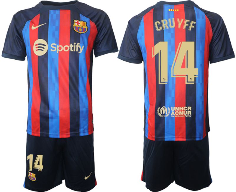 Men 2022-2023 Club Barcelona home blue #14 Soccer Jersey